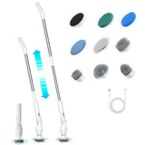 9-in-1 Electric Spin Scrubber with 9 Brush Heads Cordless Cleaning Brush Scrubber Adjustable Angle V1294-YM0901-H49037W