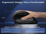 SOLAKAKA SM520 Tri-Mode Vertical Ergonomic Mouse, 24000 DPI Programmable Wireless Vertical V1300-SM520-BLACK