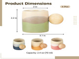 4PCS Ceramic Espresso Cups, 2.4oz Demitasse Cup with Wooden Ball Handle, Gradient Color Small V1192-AZ-W-18407