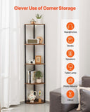 VEVOR 5 Tier Corner Shelf Tall Corner Stand with LED Light Narrow Display Rack V952-ZLSZJSNJTMK655TLO001V9