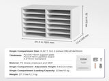 Wood Literature Organizer Adjustable File Sorter 12 Compartments White V952-MZWJZLFPJBH12EW2MV0