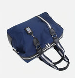 Dark Blue Foldable Travel Bag, Nylon Large Capacity Tote & Crossbody, Multi-Pocket Business Short V1232-SWXKB-002