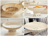 Luxury Multi-Color Fruit Tray with Smooth Lines and Detachable Base for Dining and Kitchen V1366-AZ2-W-14141