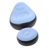 Inflatable Lounge with Foot Stool PVC Flocking Folding Inflatable Couch Blow Up Lounger Sofa V1294-YM0901-3116250000511