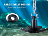 River, 12 LBS Boat Cast Iron Black Vinyl-Coated with Shackle, Marine Grade Mushroom V952-HMDPZT12B000EDC67V0