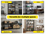 Giantz Garage Shelving 1.8X0.9m Warehouse Rack Storage Shelves Workshop Racks Steel WR-F-09040R-180BK