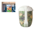 Salad Cup PP Portable Salad Container with Lid and Fork for Travel Outdoor Exercise 1000ml V1294-YM0901-3118240159811