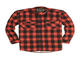 Mens Flannelette Long Sleeve Shirt 100% Cotton Check Authentic Flannel - Full Placket - Red - 8XL V563-FS-FP20-90-8XL