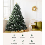 Jingle Jollys Christmas Tree 1.8m Snowy Xmas Tree Decoration 650 Tips XM-TR-WELL-6F-SNOW