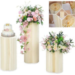 3 PCS Carboard Round Plinth Cylinder Pedestal Wedding Flower Display Stand V201-SUN0003WH8AU