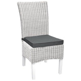 4-Pack Charcoal Grey Tie-On Chair Seat Cushions with Removable Covers, 45 x 40 cm V1188-MS-731-058