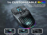 SOLAKAKA SM600 Honeycomb Shell Gaming Mouse Wireless,black V1300-SM600-BLACK