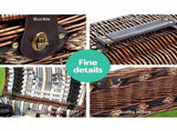 Alfresco 4 Person Picnic Basket Set Wooden Blanket Cooler Bag Outdoor Insulated PICNIC-4PPL-CHEESE-COPP