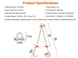 V-Chain Bridle, 4364 kg Working Load Limit, 8 x 914.4 mm G80 Tow Chain with RTJ Cluster Hooks, DOT V952-GTLMGDXJZYCZD1MNHV0