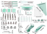 207 Pieces Cake Decorating Kit with Nordic Green Revolving Turntable Icing Tips and Spatulas V888-ELOSUNG44624