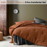 Accessorize Soho Waffle Tobacco 3 Piece Comforter Set King V442-HIN-COMFORTER-SOHOWAFFLE-TOBACCO-KI
