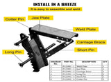 32 inch Backhoe Excavator Thumb Attachments Weld On Adjustable Boom Tractor Excavator 1/2Inch Teeth V952-FCMZ32INCBH12MM01V0