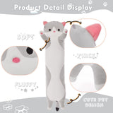 Long Cat Plush Pillow Cat Plush Toy PP Fabric Pillow Soft Cat Pillow Cat-Themed - Pink - Size 59 V1107-115-50779-PNK6