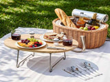 Alfresco 2 Person Insulated Picnic Basket Set with Foldable Wood Table PC-TB-2P-ROU