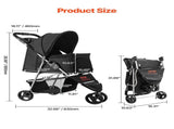 Pet Stroller, 16KG Weight Capacity, Foldable Dog Stroller Cart, 3 Wheels Cats Strollers with Mesh V952-CWTCCGK3QSHD7TWPWV0