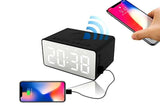 Wireless Charging Bluetooth Speaker with LED Digital Alarm Clock and FM Radio V1263-JX-8108