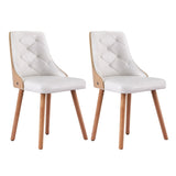 1 Set of 2 Artiss Dining Chairs White PU DINC-TW-2004-PU-WHX2