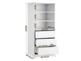Artiss 2x Chest of 3 Drawers Tallboy Cabinet White FURNI-L-CDR-3D3S-WHX2