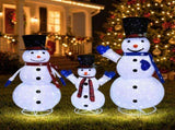 Jingle Jollys Christmas Lights 330 LED Fairy Light 3pcs Snowman Decorations Set MAS-MOT-SNOW-3PCS-WH