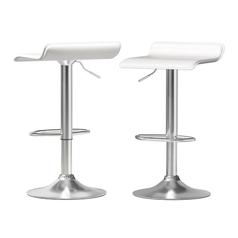 Artiss 2x Bar Stools Faux Leather Chair White BA-K-509-WH-X2