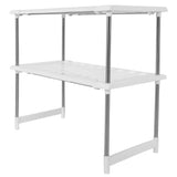 2-Tier Under Sink Rack Stainless Steel Expandable Storage Organizer Kitchen Shelf Holder V1294-YM0901-3117200157011