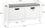 Shoe Bench Shoe Rack Cabinet Hallway, White V178-66085