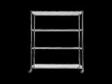 Modular Wire Storage 90x45cm Steel Shelving Chrome With Wheels For Garage Warehouse Or Kitchen V63-841441