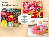 3-Tier Cupcake Stand, Large Stainless Steel Tiered Serving Tray, 7.9" 9.1" 10.2" Dessert Stand, V1369-AZ3-W-08669