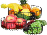 3PCS Metal Fruit Basket Set for Kitchen Counter, Decorative Wire Baskets with Detachable Tray, V1192-AZ-W-18324