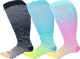 Pl Size Compression Socks for Women Men Wide Calf Extra Large 15-20 mmHg Knee High Sock for Nurses V1258-DP02-F-499