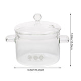 High Borosilicate Glass Stew Pot with Double Handles and Cover Heat Resistant Cookware for Slow V1369-AZ3-W-16238