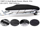 190T Polyester Taffeta V-Hull Boat Cover, Outdoor Waterproof Sun Shield For Yacht, Dust Resistant V1221-XM-LB2996-GM124