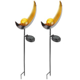 2pcs Solar Moon Lamp Waterproof Garden LED Light Decor Metal Outdoor Lawn Flame Lanterns V1294-YM0901-3111200242011