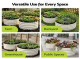 Green Fingers Round Raised Garden Bed 2 Pack Galvanised Planter Box Rust Resistant 60x60x30cm White GB-ROU-6030-WHX2