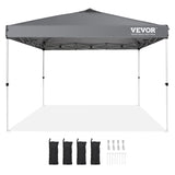Pop Up Canopy Tent, 10 x 10 ft, 250 D PU Silver Coated Tarp, with Portable Roller Bag and 4 V952-DCSTPS10X10FTASXAV0