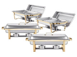 Chafing Dish Buffet Set, 8 Qt 4 Pack, Stainless Steel Chafer with 2 Full Size and 4 Half Size Pans, V952-ZFXBXGSTGK4J10ULXV0