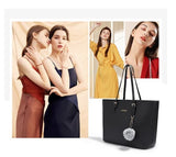 Women's Large Capacity PU Leather Tote Bag, Elegant Shoulder Bag for Work Shopping Party, Black V1188-MS-325-0320