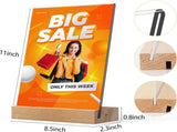 Menu Card Holder A4 - Photo Frame with Wooden Base - Table Stand - Brochure Holder - Acrylic Stand V1189-WXF-260203-00536