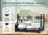 CARLA HOME Dish Drying Rack 2-Tier Kitchen Drainer with Drainboard LSB-36245