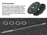 (2-Set) 9" x 20T Tooth Brush Blades - Weed Eater Saw Blade Kit with 2 Carbon Steel Round V1258-DP02-C-905