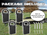 Stake Pocket D Rings 4Pcs 18000lbs Heavy Duty Removable D-Ring Stake Pocket Tie Down for Utility V1258-DP02-WO-992