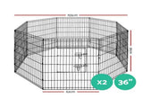 i.Pet 2x36" 8 Panel Dog Playpen Pet Fence Exercise Cage Enclosure Play Pen PET-DOGPLAYPEN-36X2