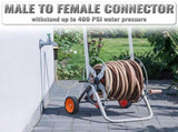 2X Short Garden Hose 3ft X 5/8 Inch, for Hose Reel Faucet,Stainless Steel Metal Leader Hose V1369-AZ3-W-11559