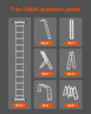 VEVOR Multi-Purpose Folding Ladder 7-in-1 3 Step 12ft Reach Height for Work V952-DGNZDTLHJ3JJE88GCV0