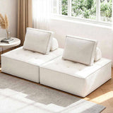 Artiss 2 Floor Sofa Lounge Chair with Pillow SBED-K-FLD01-2S-WH